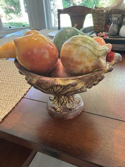 Vintage Marble Fruit Set Of 9