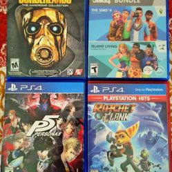 PS4 Video Games: Borderlands, Persona 5, Ratchet & Clank, Sims 4