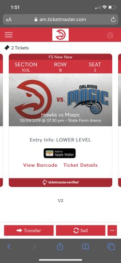 Hawks vs. Magic Oct 9th 7:30