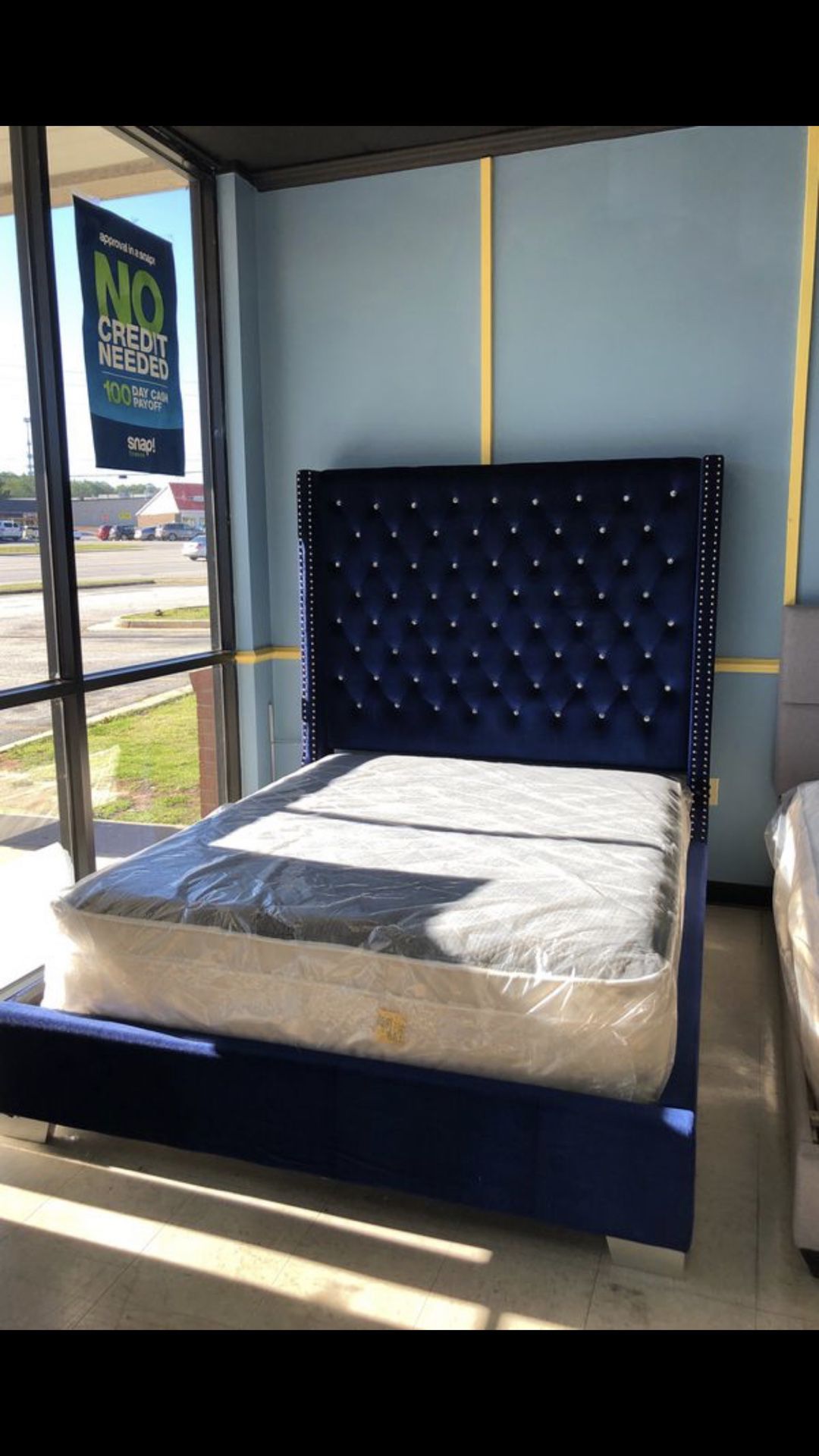 Queen tufted bed frame sale (floor model)