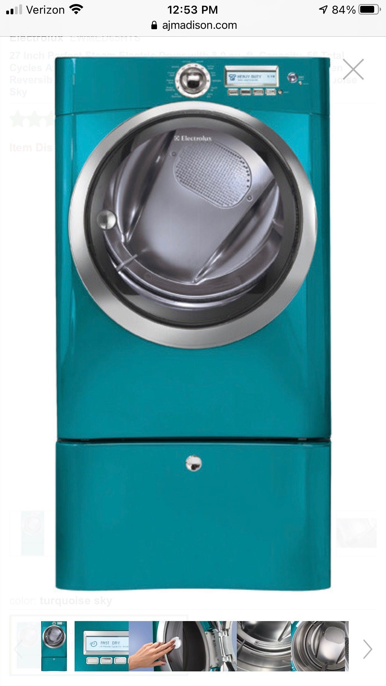 Electrolux washer and dryer