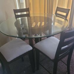 Round Glass Table With 4 Chairs