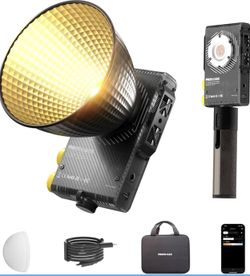 PHOTOOLEX Q100Lite 100W LED Video Light with 72Wh Power Grip, Bi-color Photography Light for Professional Photo Studio, Vlogs, Podcasting & Streaming,