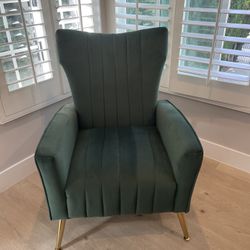 Green Velvet Arm Chair
