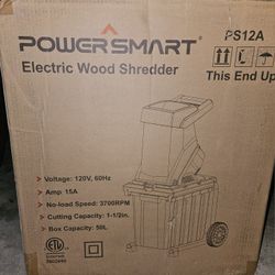 PowerSmart Electric Wood Shredder PS12A – 15 Amp Yard Chipper (New in Box)