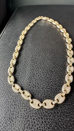925 Silver Iced Out  Link Chain Necklace
