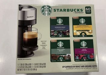 Starbucks Nespresso Vertuo Capsules Variety Pack 60 Coffee Espresso  C-1