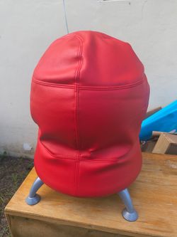 red vinyl Safco Zenergy Ball Chair