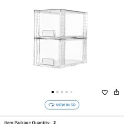 Vtopmart 1Pack Large Stackable Storage Drawers,Clear Acrylic Drawer Organizers with Handles, Easily Assemble for Bathroom,Kitchen Undersink,Cabinet,C