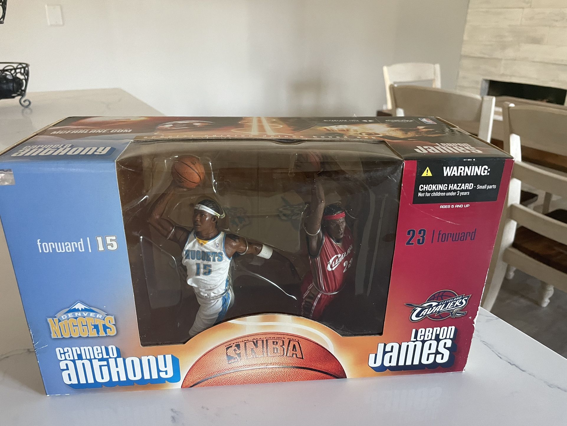 Collectible LeBron James and Carmelo Anthony McFarland sports figures $40 Obo