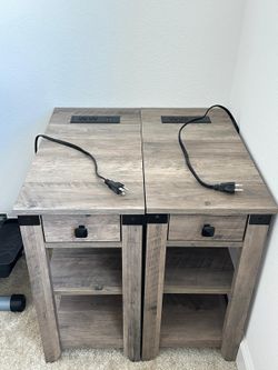2 matching nightstands with outlet