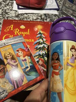 Disney Princess Movie brand New, Water Flask, Book