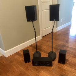 Yamaha 5.0 speakers system with 2 speaker stands