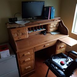 Capaccio brothers solid oak roll top desk