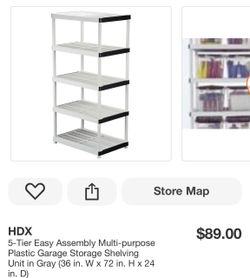 HDX 5-Tier Plastic Garage Storage Shelving Unit