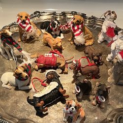 15 Christmas ornament dog collection