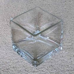 Heavy clear 4.75” square glass cube wedding flower vase centerpiece table decor