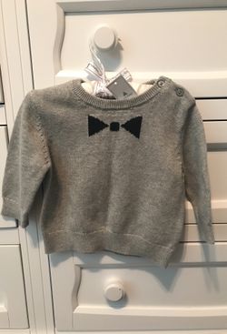 NWT Baby Gap Bow tie Grey Sweater