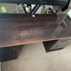 Wooden Desk With Storage