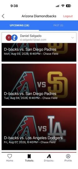 Dbacks tickets for sale