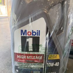 Mobil 1 High Mileage Full Synthetic Motor Oil – 10W-40 (5 Qt)