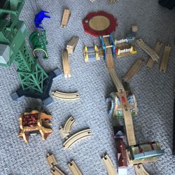 Cranky  The Crain And Thomas The Tank Engine Vintage Wooden Track Pieces