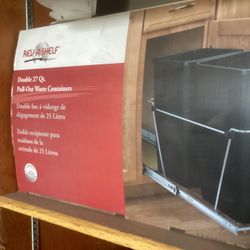 Double 27 Qt Pull Out Waste Baskets NEW
