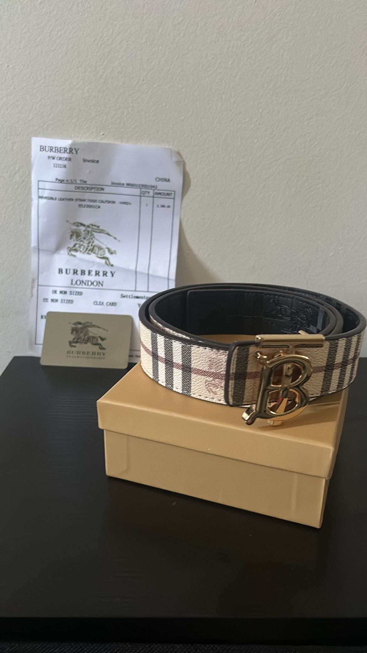 reversible burberry belt 110cm