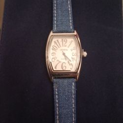 Geneva Quartz Watch with Denim Strap