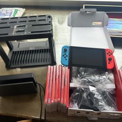Nintendo Switch Bundle + 12 Games + Extra Charging Dock/Organizer