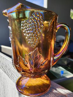 Vintage Carnival Glass Pitcher