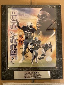 Jerry Rice  Raiders Autographed Plaque