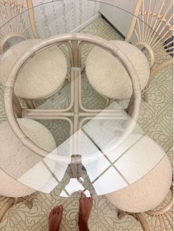 Vintage Costal Rattan dining set