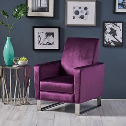 NEW Purple Velvet Standard (No Motion) Recliner