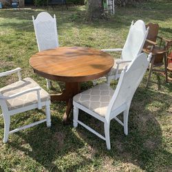 Antique Farmhouse Oak table Set