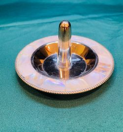 Vintage Ralph Lauren silver plate and mother of pearl ring holder/jewelry tray