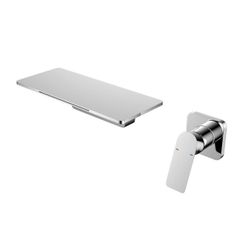 Single Handle Wall Mounted Faucet with Valve in Brushed Chrome 