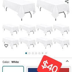 White Rectangular Tablecloths (10pack)