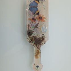 Handmade Resin/Epoxy Paddle with Butterfly and Flower Design