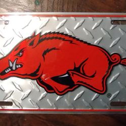 New Arkansas Razorbacks aluminum license plate