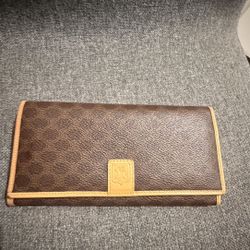 CELINE Macadam Vintage Brown Leather Wallet