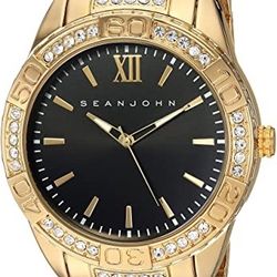 Sean John Gold Plated Diamond Filled Watch 