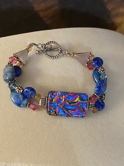 Sterling silver and glass bracelet
