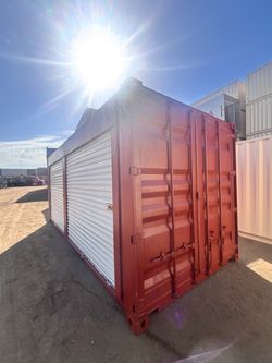 20FT SHIPPING CONTAINER – WIND & WATERTIGHT | HEAVY DUTY STORAGE SHED | CONNEX BOX (DUAL 8FT ROLL-UP DOORS)