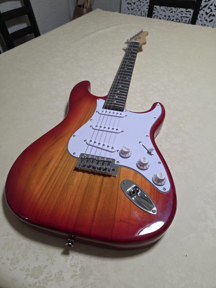 Orange unbranded electric guitar MINT!