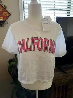 Zara White California T Shirt