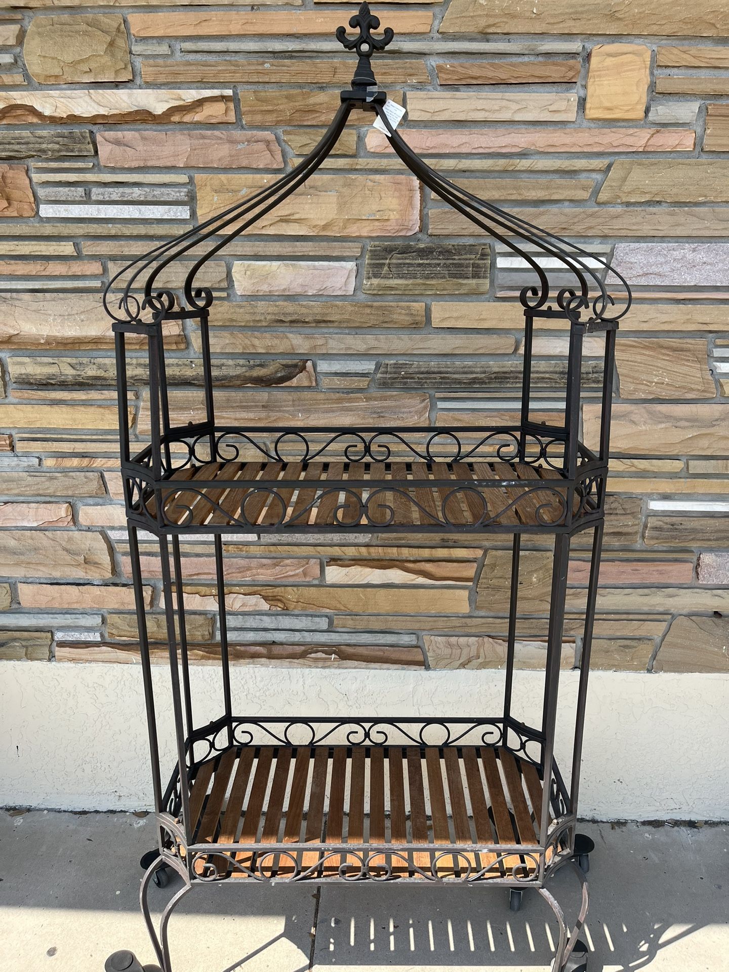 Rack/Display/Teakwood/Wrought iron