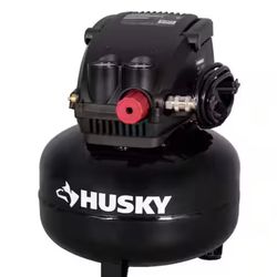 Husky 3 Gal. 120 PSI Portable Electric Oil-Free Light Duty Pancake Air Compressor with Fold Down Handle and 1-Quick Coupler