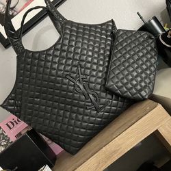 XL Quilted Tote Bag + Pouch 