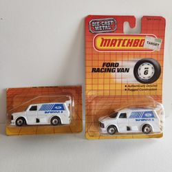 Matchbox 1985 & 87  White & Blue FORD SUPERVAN II Sealed Lot Of 2 Vintage
